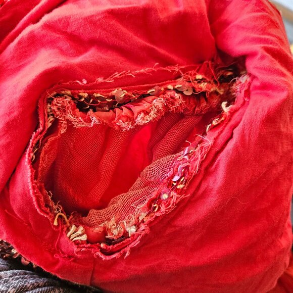 Vintage 40s 50s Red Sequin Burlesque USO Showgirl Chorus Bow Stage Costume XS - Picture 11 of 11